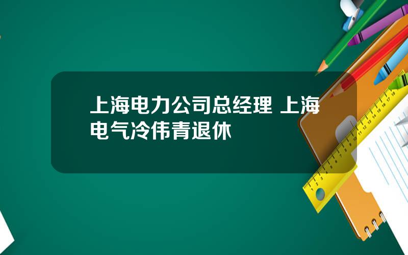 上海电力公司总经理 上海电气冷伟青退休